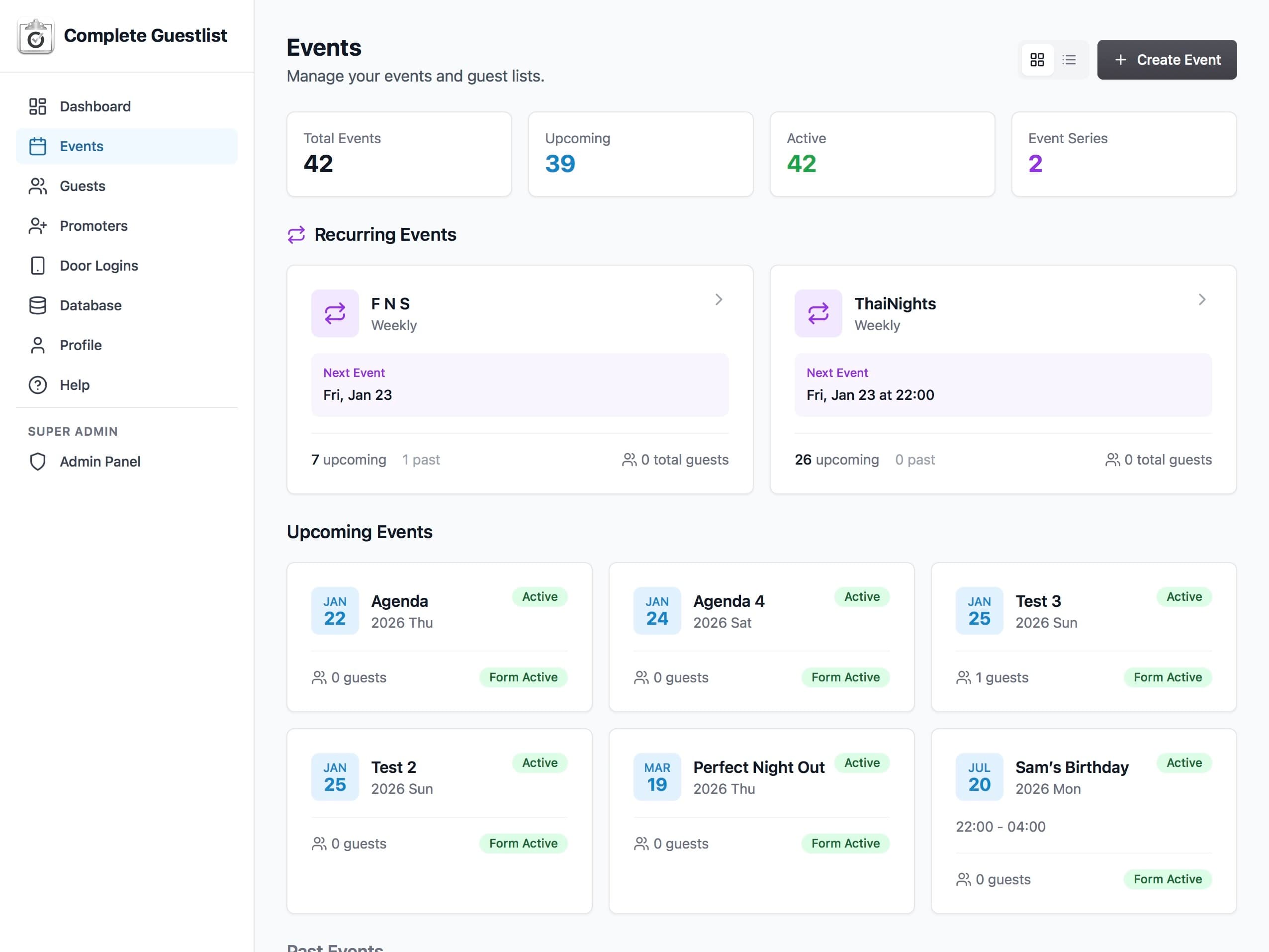 Event Dashboard